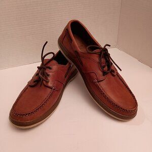 Allen Edmonds Eastport Boat Shoes Mens 10D Brown Leather 3Eye Casual Deck Preppy